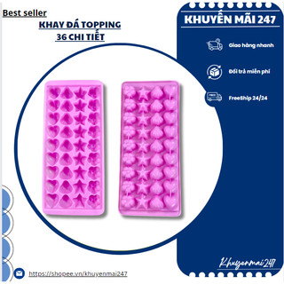 Khay đá làm thạch- làm topping nhiều hình 36 viên tủ lạnh,thạch rau câu, chocolate,