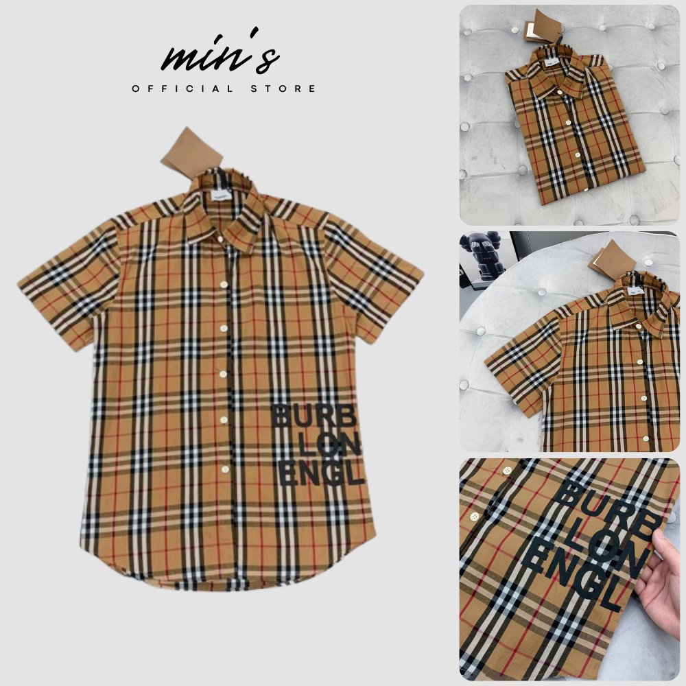 Áo Sơ Mi BBR London England In Chữ, Áo Sơ Mi Kẻ Caro Nam Nữ Mới Nhất