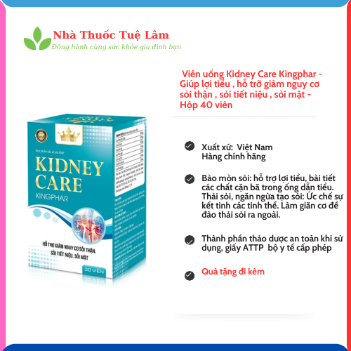 Viên uống Kidney Care Kingphar - Giúp lợi tiểu , hỗ trỡ giảm nguy cơ sỏi thận , sỏi tiết niệu , sỏi 