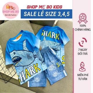 Sale lẻ size bộ 3d thun lạnh cho bé trai in khủng long siêu nhân size từ 8 đến 12kg