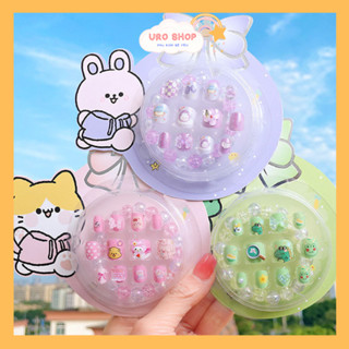 Set vòng tay và móng tay giả cho bé gái trẻ em kèm vòng đeo tay đồ chơi làm nail bộ móng tay giả cho bé gái MT02