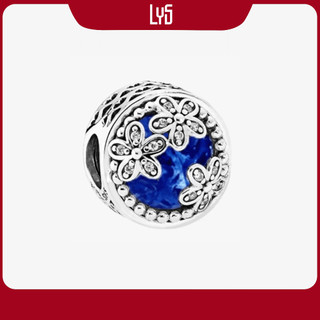 Charm bạc lys silver color charm blue charm đá xanh 1472 - bạc s925
