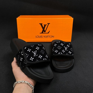 Dép Nam LV Đế Cao Su Non Full Bill Box ,dép Quai Ngang L.V sang trọng đế cao su non mềm mại Hot Trend Full Bill Box