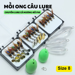 Hộp 5 Mồi Ong Giả 5 Màu Sắc Câu Chuyên Câu Lure Cá Mương ,Rô Phi, Thiểu,Ngão,...Gửi Kèm Hạt Trợ Lực