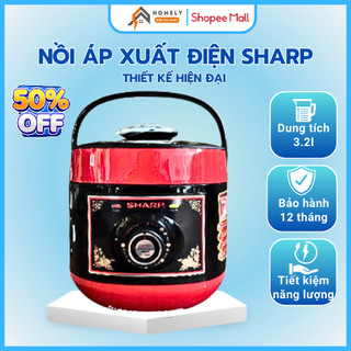 Nồi Áp Xuất Điện SHARP KS-132- Dung Tích 3.2L, Thiết Kế Nhỏ Gọn, Đa Năng Siêu Tiết Kiệm Điện Hàng Chính Hãng BH 12T