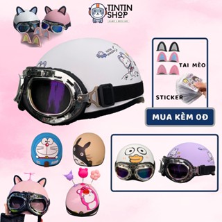 COMBO Mũ Bảo Hiểm 1/2 DAMTRAX VIÊT NAM + Kính, Phụ Kiện Siêu Đẹp (Tặng STIKER + Chọn Quà Tặng Kèm)