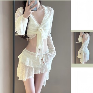 Bikini đi biển 4 mảnh sóng biển, cuốn hút