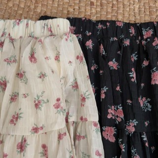 chân váy tầng nơ+hoa