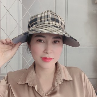 NÓN CHỐNG NẮNG NỮ HOẠ TIẾT SỌC SÁNG KÈM KHẨU TRANG,KIM YẾN 5