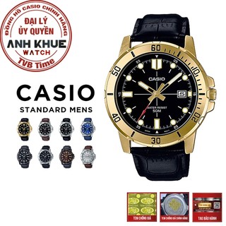 Đồng hồ nam dây da Casio chính hãng MTP-VD01 Series (45mm)