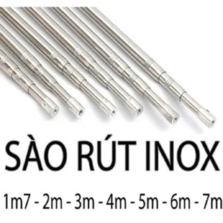 Cán vợt câu cá Inox siêu bền, sào chim tặng kèm móc