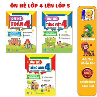 Sách - Combo Ôn Tập Hè Dành cho học sinh lớp 4 lên lớp 5 theo Chương Trình Mới - Toán, Tiếng Việt và Tiếng Anh (3 cuốn)