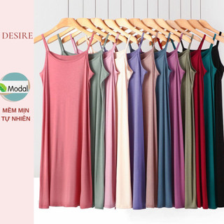 Váy Đầm hai dây dáng dài sợi MODAL CAO CẤP Váy hai dây dáng dài mùa hè mát mịn VN-906