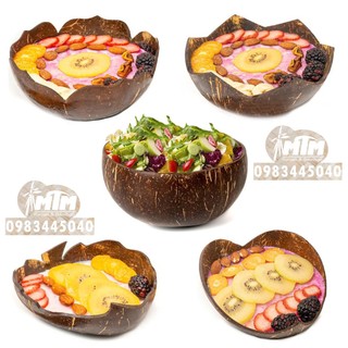 Bát dừa l Tô dừa dùng để ăn chè, sinh tố, salad, món ăn vặt - Dùng để chụp hình cho đồ ăn.