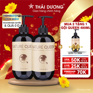 Bộ dầu gội và dầu xả cao cấp nature queen 100ml, 480ml - sao thái dương