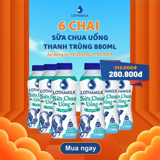 Combo 6 chai Sữa chua uống thanh trùng có đường 880ml
