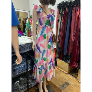 Đầm voan hoạ tiết xịn mịn size S
