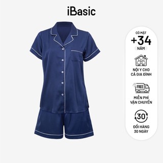 Bộ mặc nhà nữ satin tay ngắn iBasic HOMW028-1