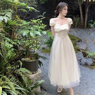 Đầm váy maxi dáng dài thiết kế tay cánh tiên phối voan tơ bồng xoè chữ A nữ tính nhẹ nhàng xu hướng Hàn Quốc GOLA SP114