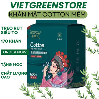 Khăn mặt khô MINAIER dùng một lần , sợi Cotton mềm, an toàn cho da không có chất huỳnh quang