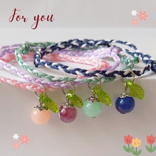 Vòng tay dây bện kết hợp charm handmade