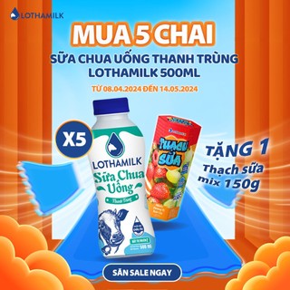 Sữa chua uống thanh trùng Lothamilk có đường chai 500ml