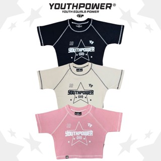  Áo phông croptop in nổi YOUTH POWER STAR thun gân Sang Chảnh Tay Ngắn form ôm body local brand l Youth Power Màu Đen 