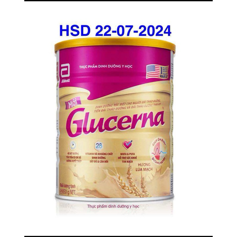 Sữa tiểu đường Glucerna Hương Lúa Mạch 850g date 22/07/2024