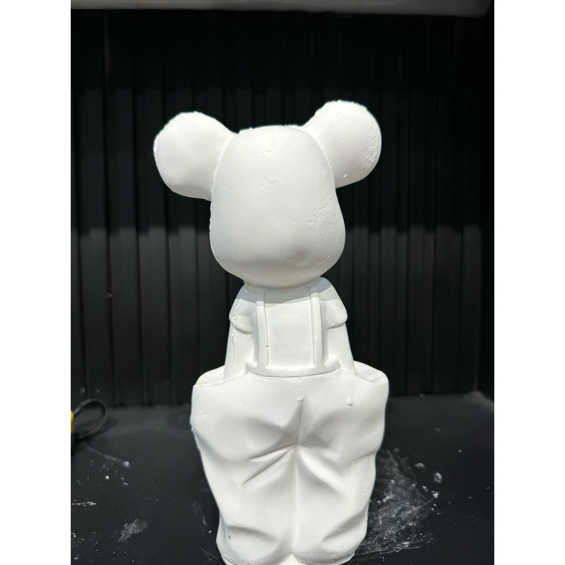Tượng thạch cao Gấu Bearbrick size trung ( tặng kèm 6 màu đẹp ) tượng cao 23 cm