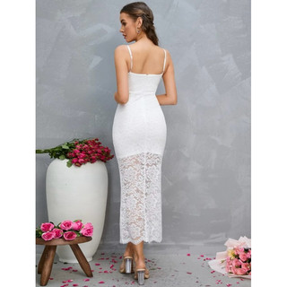 Đầm 2 Dây Ren Trắng