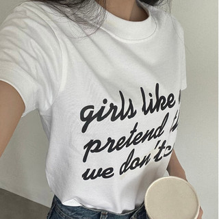  Áo thun Baby Tee trắng Girls Like Me - Áo Thun Nữ Đơn Giản - Chất Cotton Dày Thấm Hút Mồ Hôi 