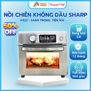 Nồi Chiên Không Dầu Sharp Dung Tích 23L Siêu Lớn, Kiêm Lò Nướng Đa Năng, Nướng 2 Chiều Đối Lưu, Bảo Hành 12 thá