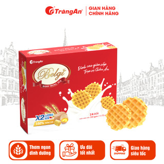 Bánh cookie Belgi trứng sữa 333g, gấp đôi lượng sữa, tặng kèm túi giấy, sản phẩm chính hãng