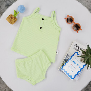 S022 - (7-21kg) Bộ áo 2 dây cổ trụ + quần đùi chip cho bé gái vải cotton tăm cao cấp