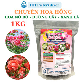 Phân bón hoa hồng hữu cơ gói 1kg cung cấp dinh dưỡng cần thiết bổ sung trichoderma TOTT's fertilizer