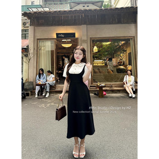 Đầm đen cổ đen cổ sen tay bèo🎀