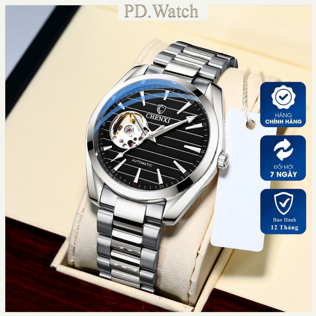 Đồng Hồ Cơ AUTOMATIC Chính Hãng Chenxi Đồng Hồ Nam Quai Thép Đúc Kiểu Dáng Sang Trọng