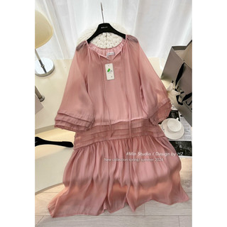 Đầm hồng bèo xếp ly tơ🫶🏻