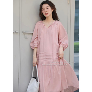 Đầm hồng bèo xếp ly tơ🫶🏻