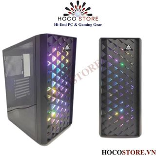 Vỏ case máy tính vsp - esport gaming kb05 - mặt kiểu lưới, nắp hông kính cường lực | hoco store pc