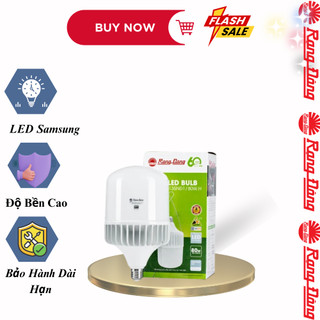 Bóng đèn Leb bulb trụ nhôm đúc 60W,80W Rạng Đông, Búp trụ, Siêu sáng, tiết kiện điện