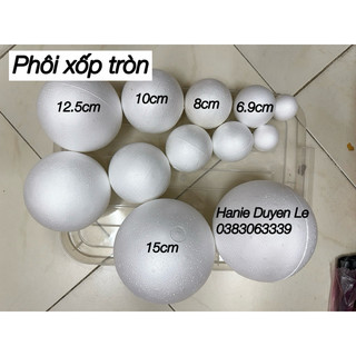 Phôi xốp tròn/cầu xốp tròn làm nhuỵ hoa khổng lồ, trang trí, decor