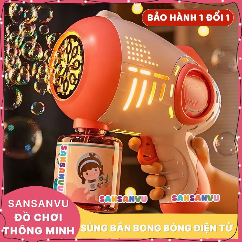 Súng Bắn Bong Bóng Xà Phòng 20 Nòng của Sansanvu - Máy Thổi Bong Bóng Siêu Cute
