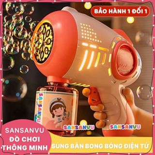 Súng Bắn Bong Bóng Xà Phòng 20 Nòng của Sansanvu - Máy Thổi Bong Bóng Siêu Cute