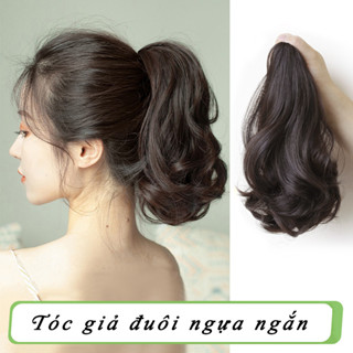 Ngoạm tóc giả đuôi ngựa ngắn xoăn 30cm NG40 Tóc giả kẹp ngoạm xoăn cho nữ trẻ trung năng động