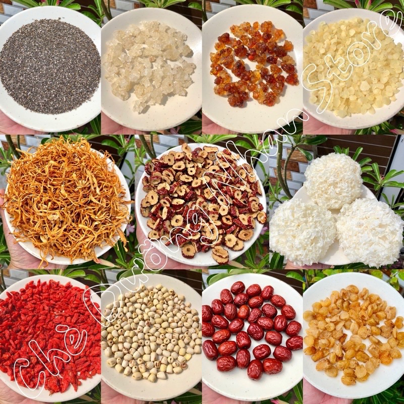 100Gram. 15 Nguyên Liệu Nấu Chè Dưỡng nhan, Chưng Yến, Pha Trà...