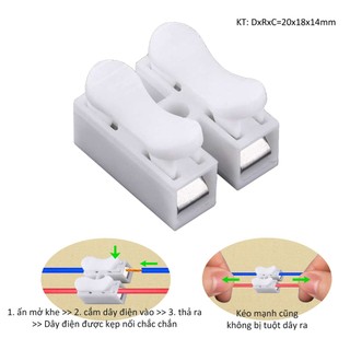10 Đầu nối dây điện nhanh cút giắc khớp cos jack kẹp dây điện nhanh 2 pha FC-2