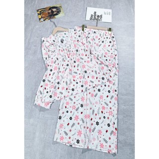 (Mới về) Bộ Pijama Cổ Bèo Tiểu Thư, Cột Nơ Bánh Bèo Mặc Nhà Cho Bạn Nữ