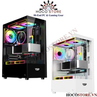 Vỏ case máy tính vsp gaming aquanaut ax5 & x2 case 2 mặt kính | hoco store pc