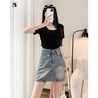 Chân váy nữ Twentyfive dáng A ngắn cạp lật cổ bẻ cá tính 5789